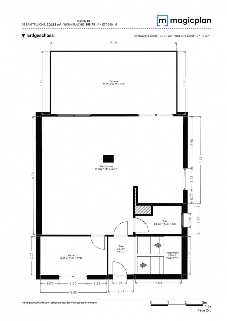 Grundriss Erdgeschoss Doppelhaush�lfte Neu-Isenburg