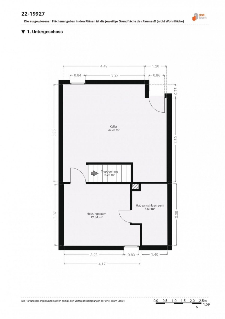 Grundriss Keller Reihenmittelhaus Neu-Isenburg