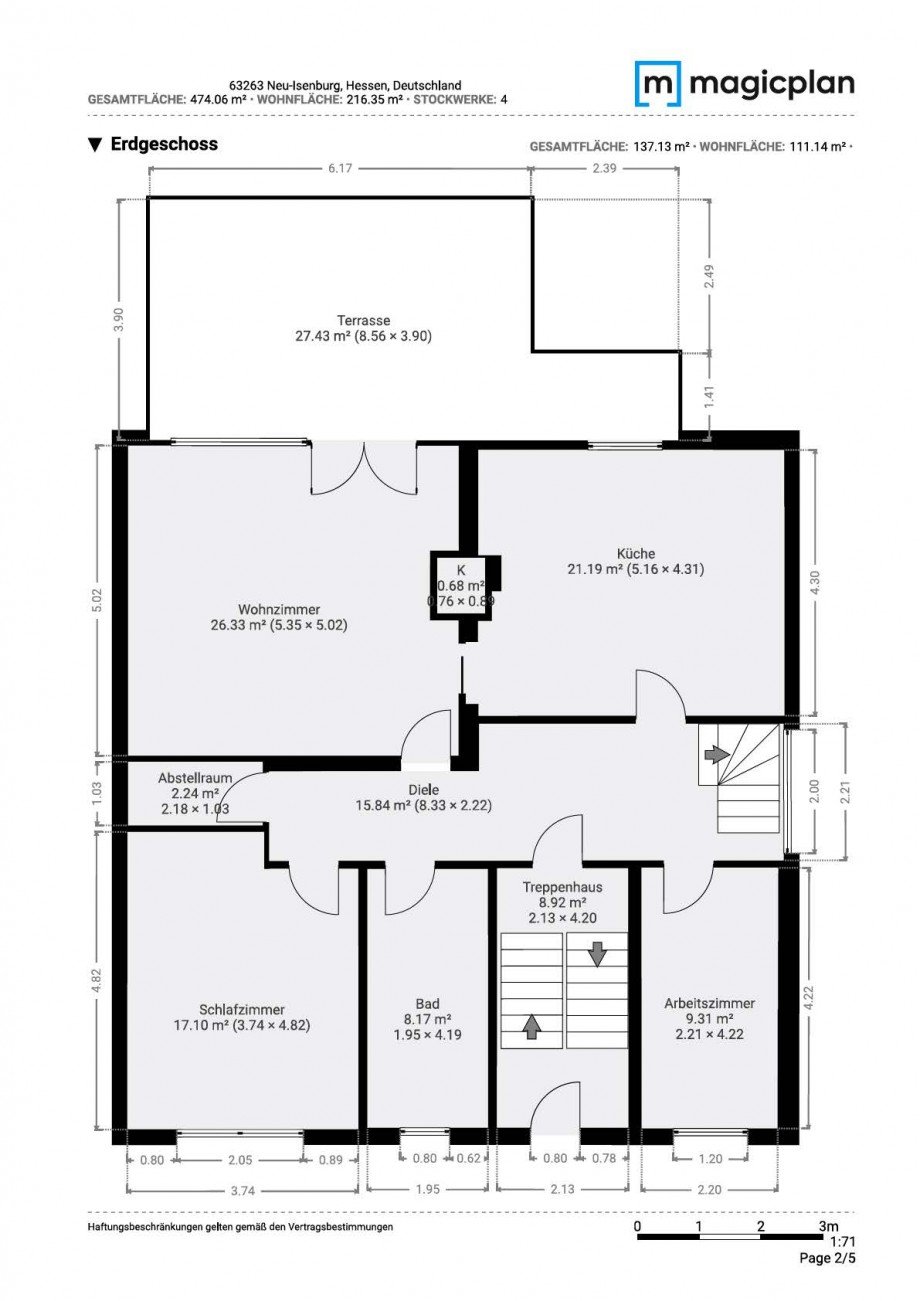 Grundriss EG Einfamilienhaus Neu-Isenburg