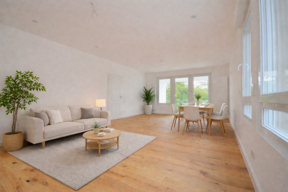 Wohn- und Esszimmer (M�blierung visualisiert) Etagenwohnung Neu-Isenburg