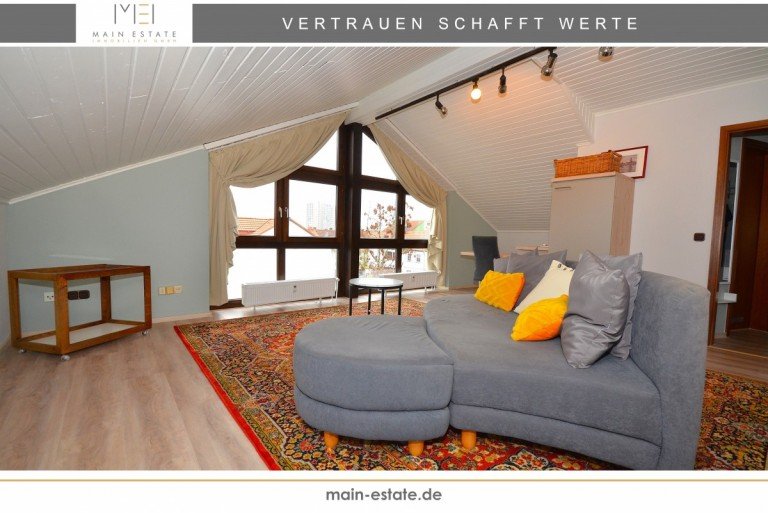 Wohnbereich Neu-Isenburg Dachgeschosswohnung Lichtdurchflutete und stilvoll m�blierte 1-Zimmer-Wohnung mit Einbauk�che