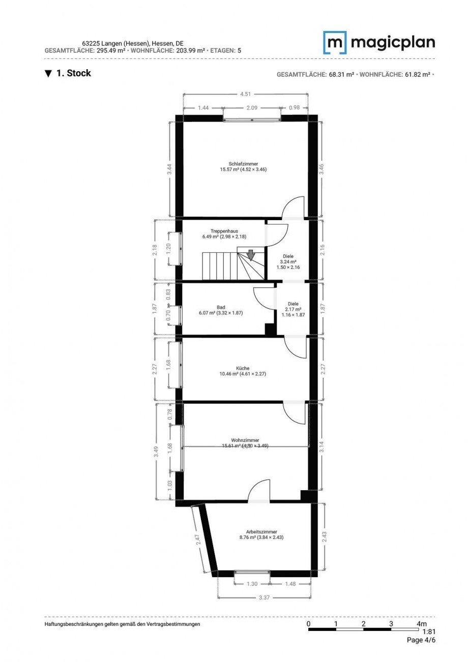Grundriss Obergeschoss Expos� Mehrfamilienhaus Langen (Hessen)
