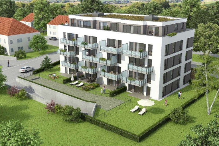 Vogelperspektive Neu-Isenburg Erdgeschosswohnung EAST LIVING Neu-Isenburg - Neubauprojekt