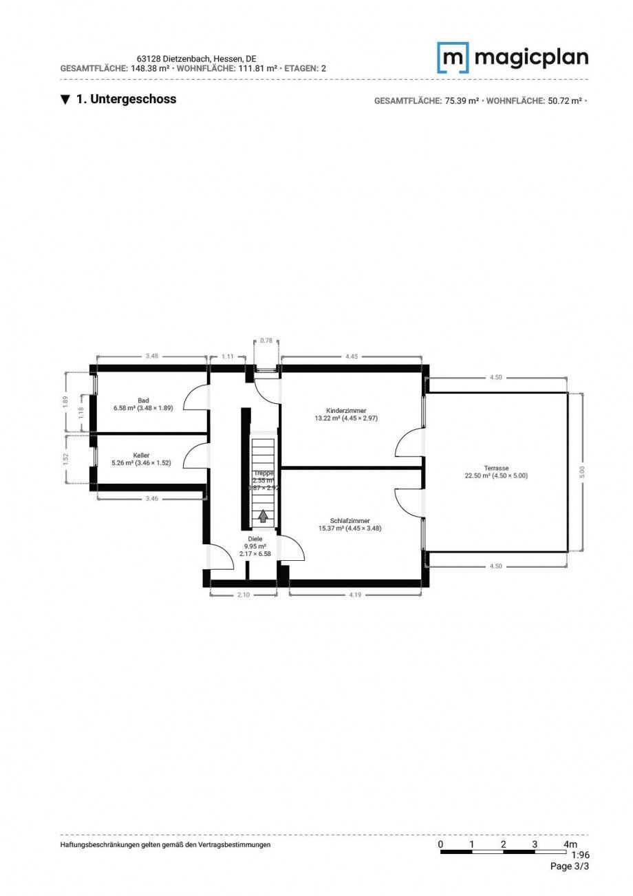 Grundriss UG Maisonettewohnung Dietzenbach