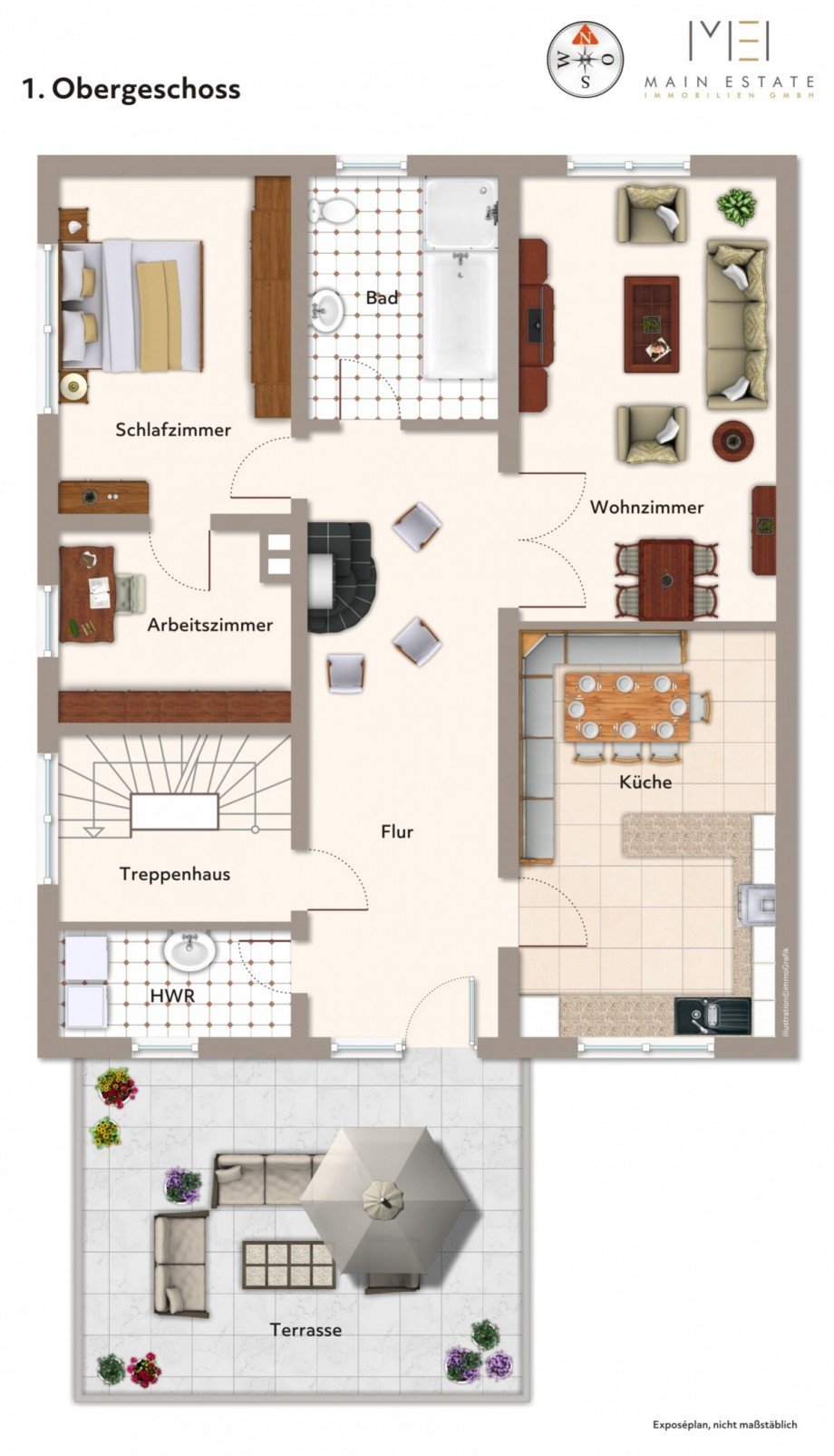 Grundriss OG Mehrfamilienhaus Neu-Isenburg