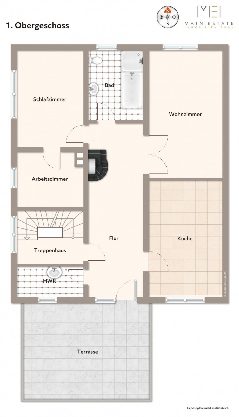Grundriss OG Mehrfamilienhaus Neu-Isenburg