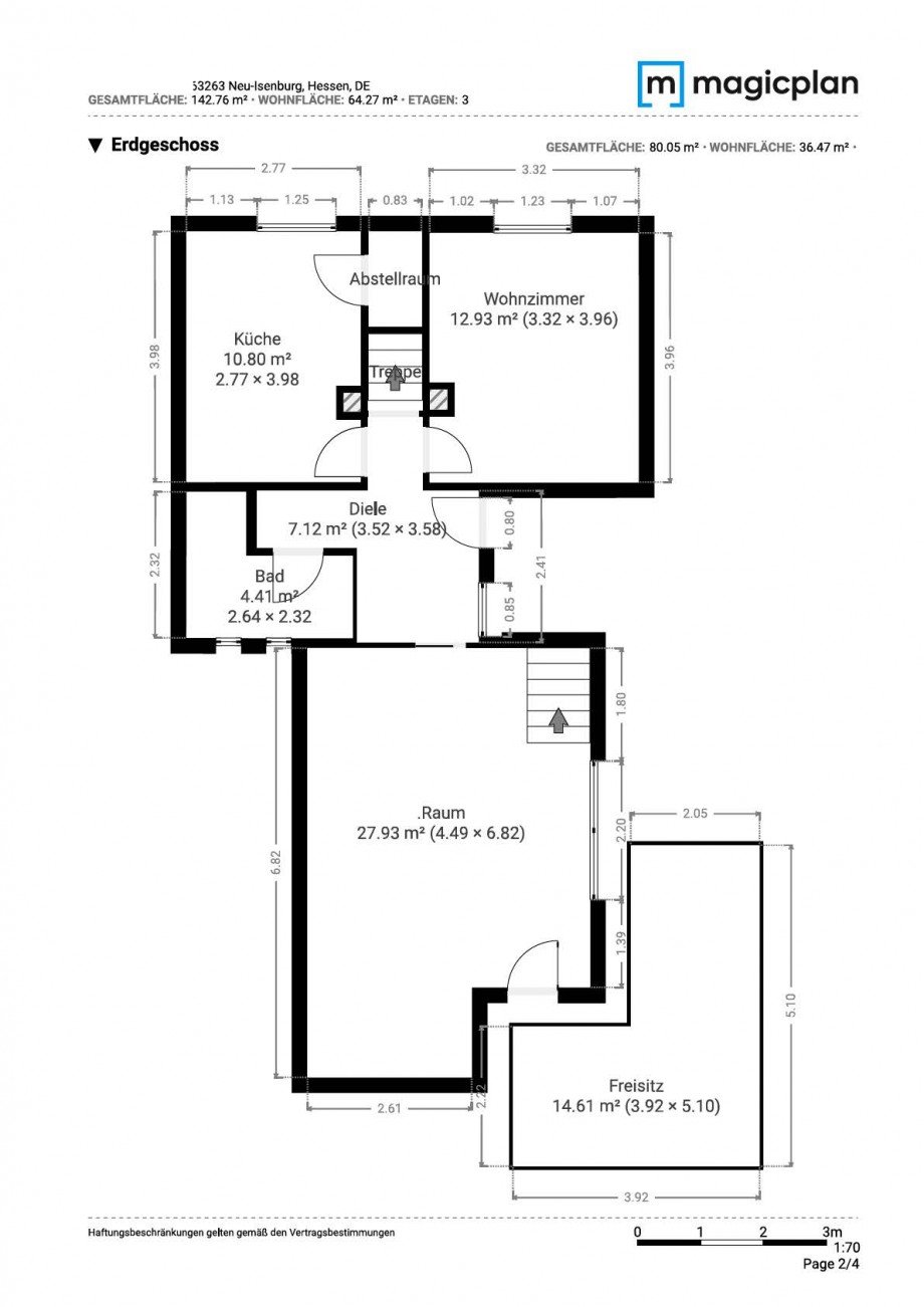 Grundriss EG Doppelhaush�lfte Neu-Isenburg