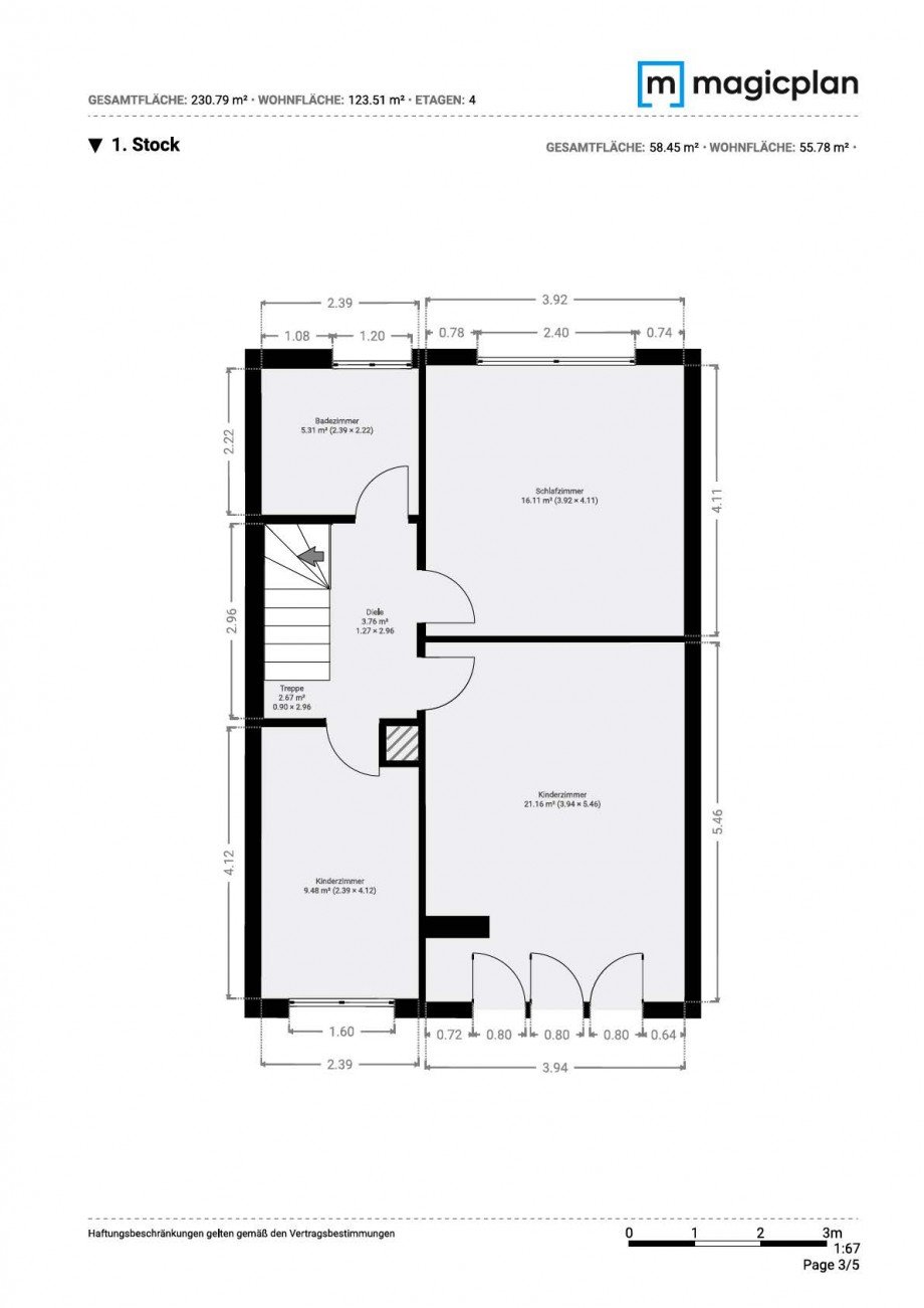 1. Obergeschoss Reihenmittelhaus Neu-Isenburg