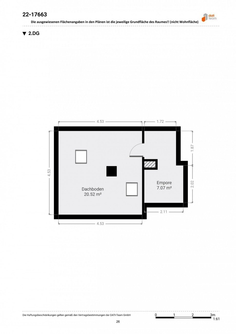 Grundriss Dachboden & Empore Mehrfamilienhaus Neu-Isenburg