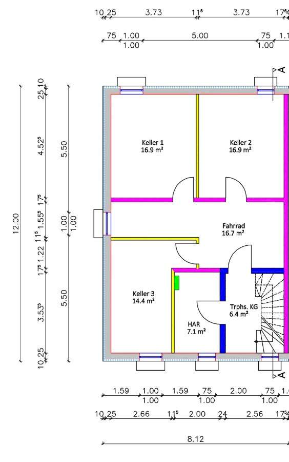 Grundriss Kellergeschoss (K... Erdgeschosswohnung Offenbach am Main