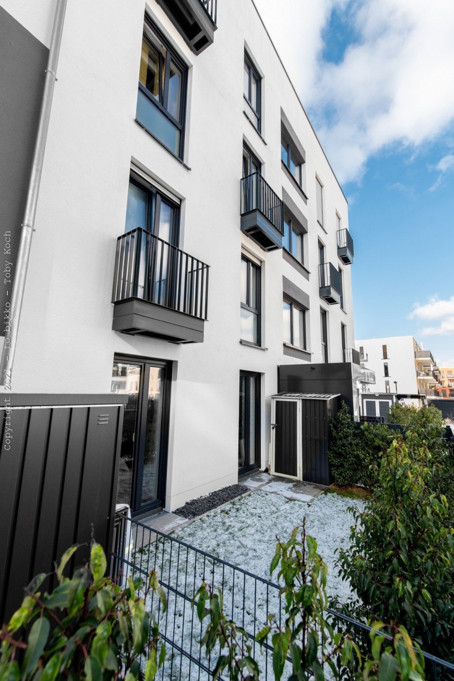 Gartenansicht R�ckseite Terrassenwohnung Neu-Isenburg