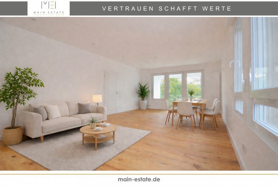 Wohn- und Esszimmer (M�blierung visualisiert) Etagenwohnung Neu-Isenburg
