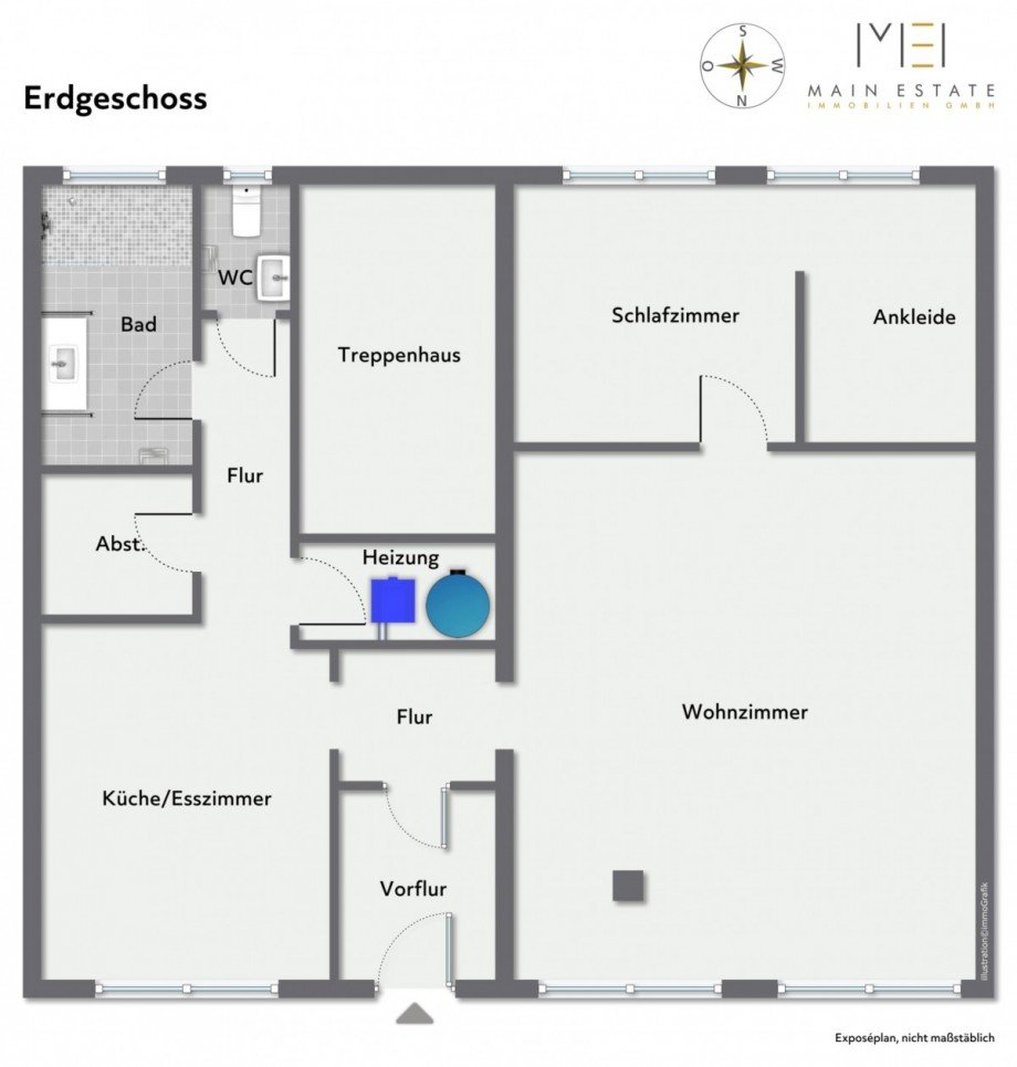 Grundriss Erdgeschosswohnung Neu-Isenburg