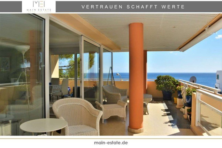 Terrasse mit Meerblick Portals Nous Wohnung Lichtdurchflutetes Meerblick-Apartment in Portals Nous