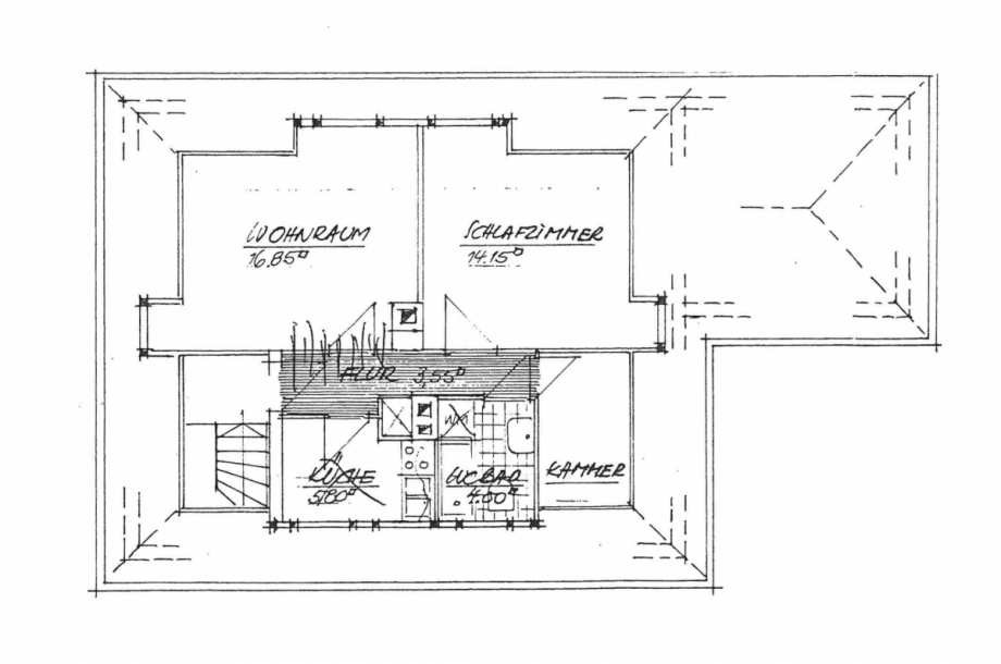 Grundriss Dachgeschosswohnung Neu-Isenburg