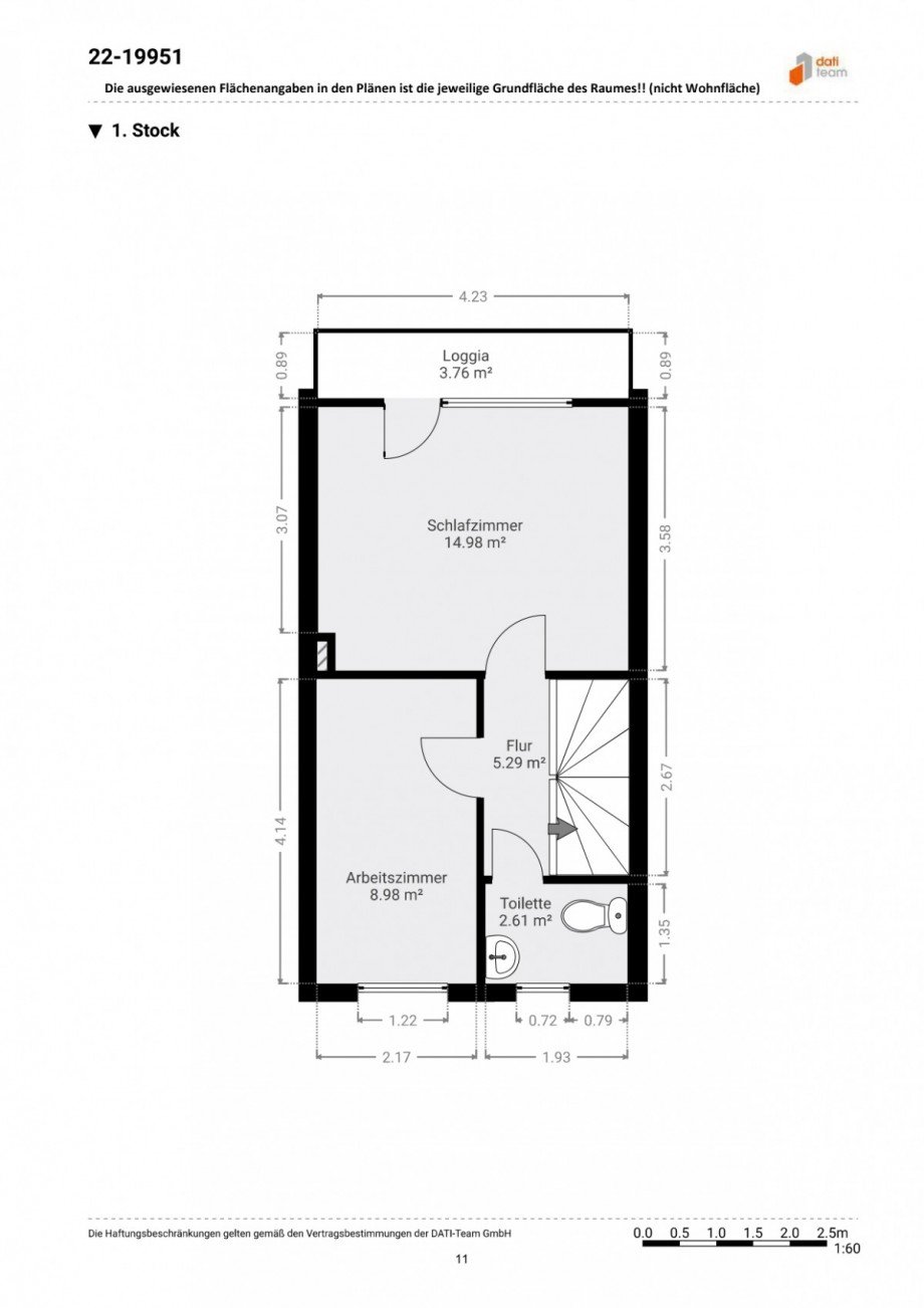Grundriss 1. OG Reihenmittelhaus Langen (Hessen)
