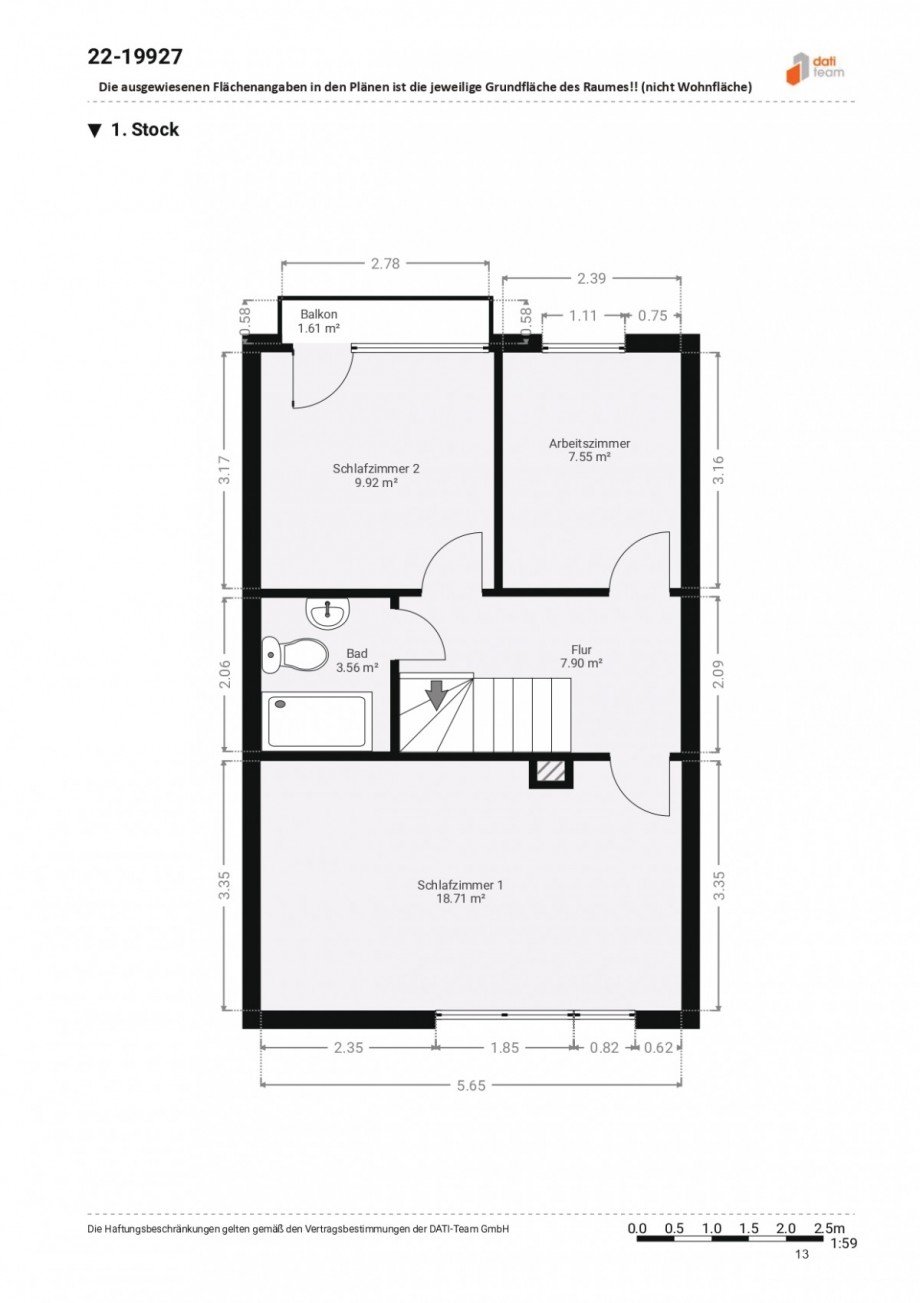 Grundriss 1.OG Reihenmittelhaus Neu-Isenburg