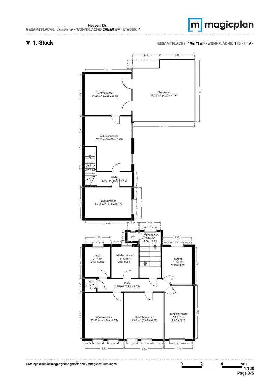 Grundriss 1. OG Mehrfamilienhaus Neu-Isenburg