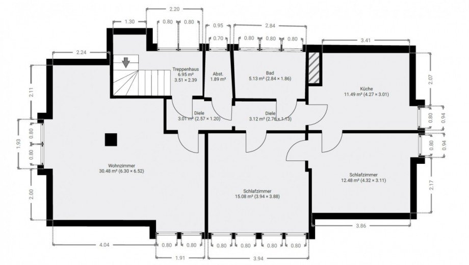 Grundriss Dachgeschosswohnung Neu-Isenburg