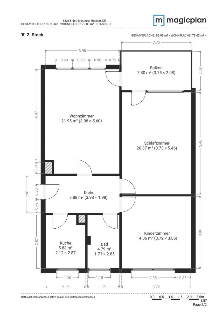 Grundriss Etagenwohnung Neu-Isenburg Gravebruch
