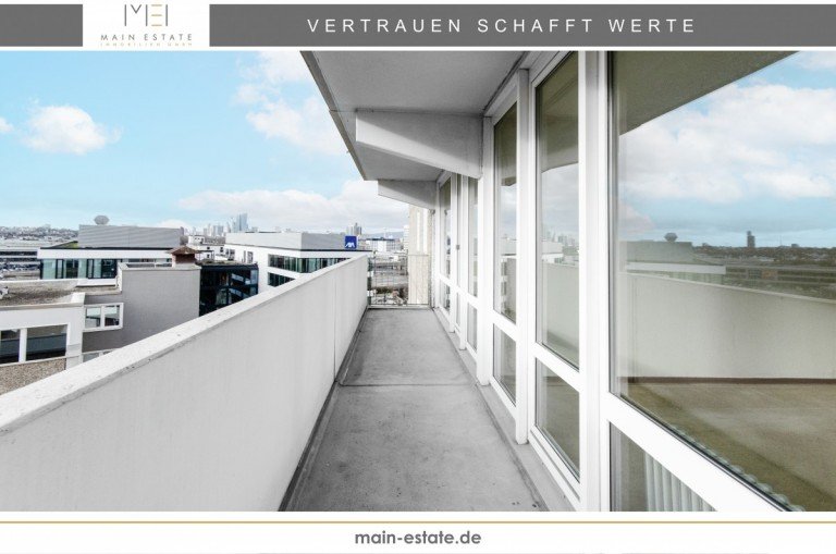 Balkon Offenbach am Main Etagenwohnung Modernisierungs-Chance: 2-Zimmer-Wohnung mit Balkon und Panoramablick auf die Frankfurter Skyline!