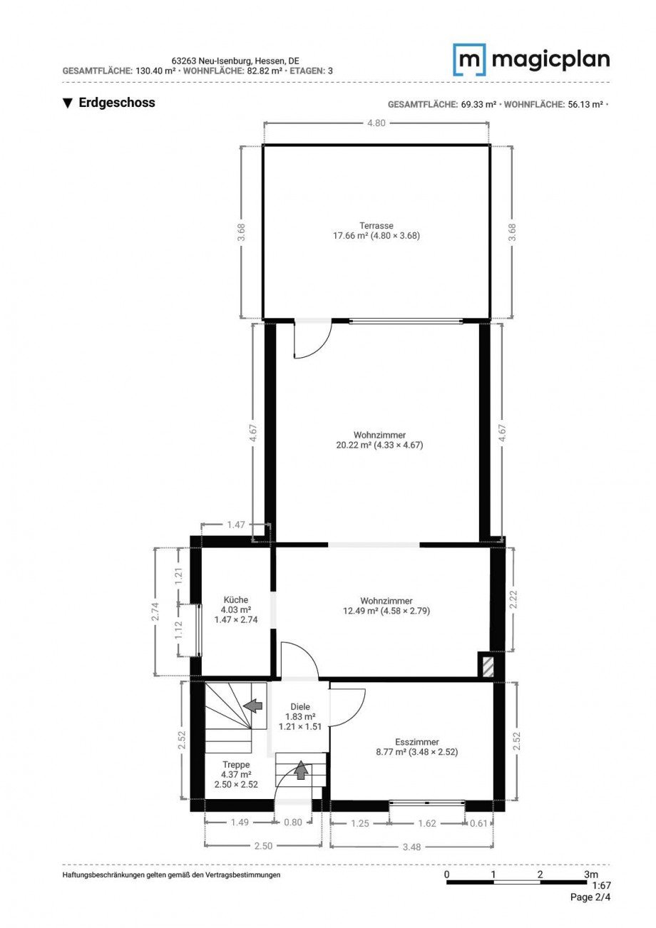 Grundriss Erdgeschoss Doppelhaush�lfte Neu-Isenburg