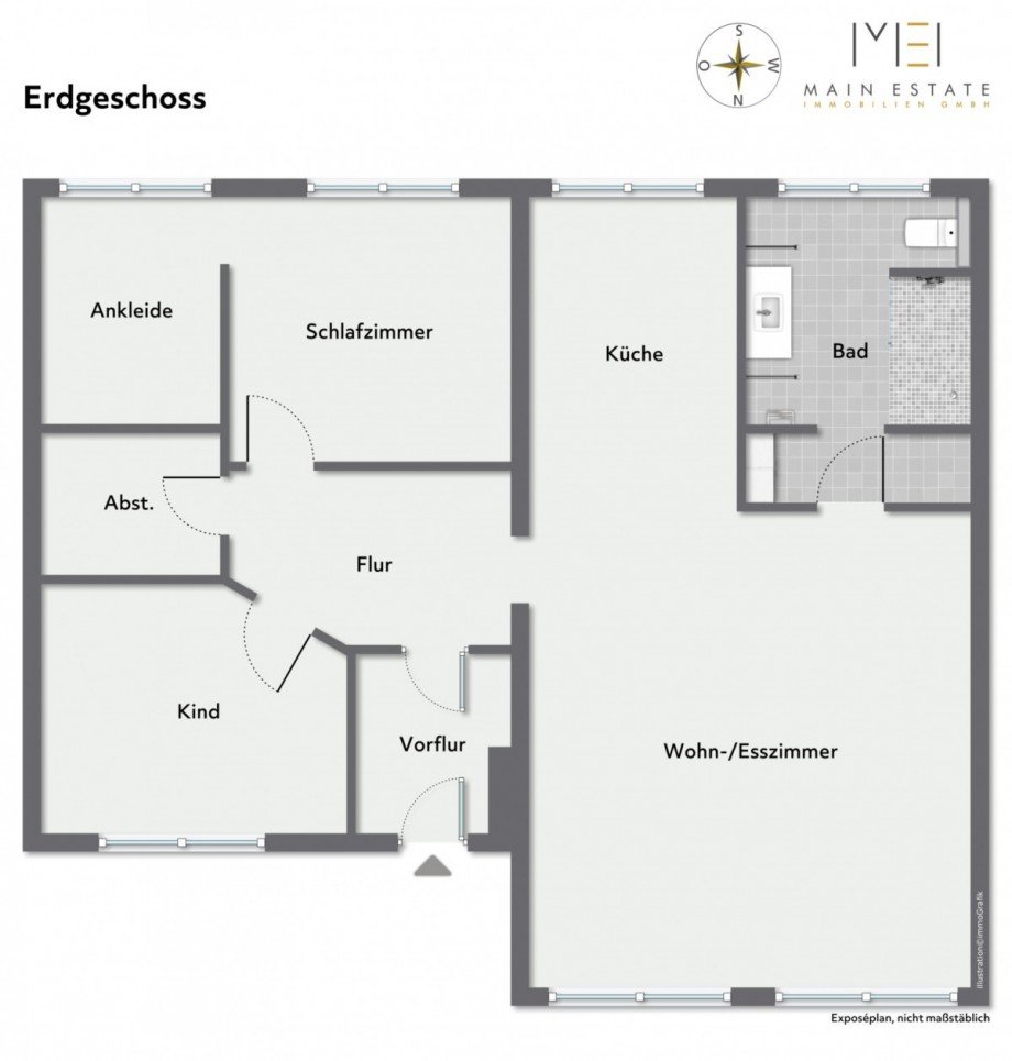 Grundriss Erdgeschosswohnung Neu-Isenburg