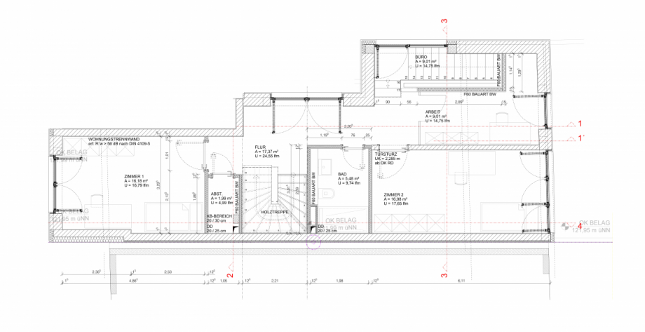 Grundriss 1.OG Stadthaus Neu-Isenburg