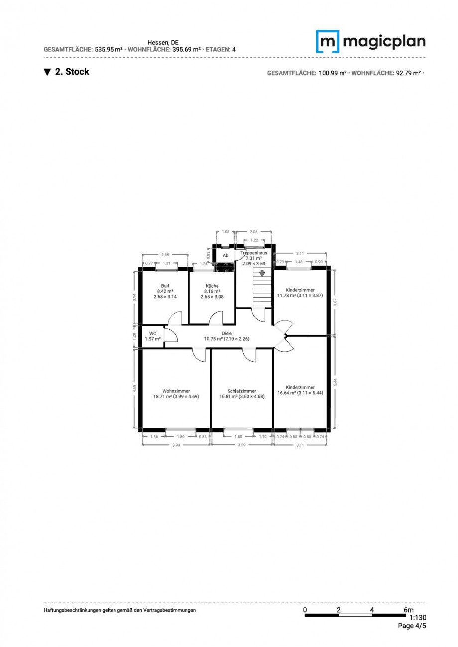 Grundriss 2. OG Mehrfamilienhaus Neu-Isenburg